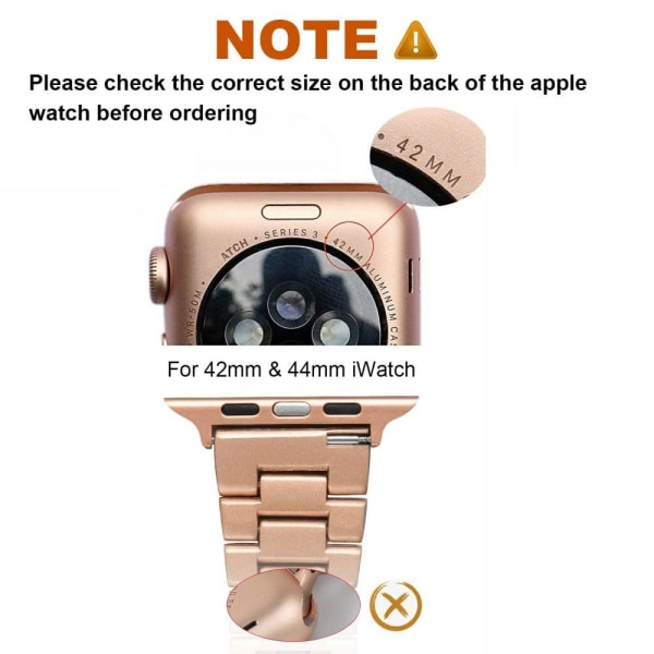 Apple Watch Series 8 (45 mm) / Watch Ultra urrem med tre perler Pink