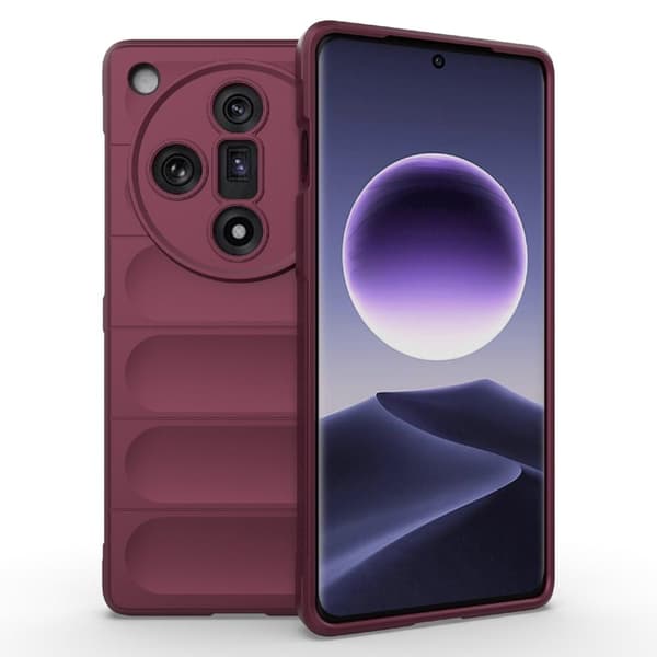 Mjukt greppformat Oppo Find X7 skal - Vinröd Röd