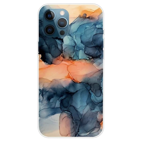 Marmordesign iPhone 14 Pro Max deksel - Oransje Mellom Det Blå Multicolor