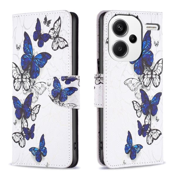 Wonderland Xiaomi Redmi Note 13 Pro Plus flip-etui - Sommerfugler Blue