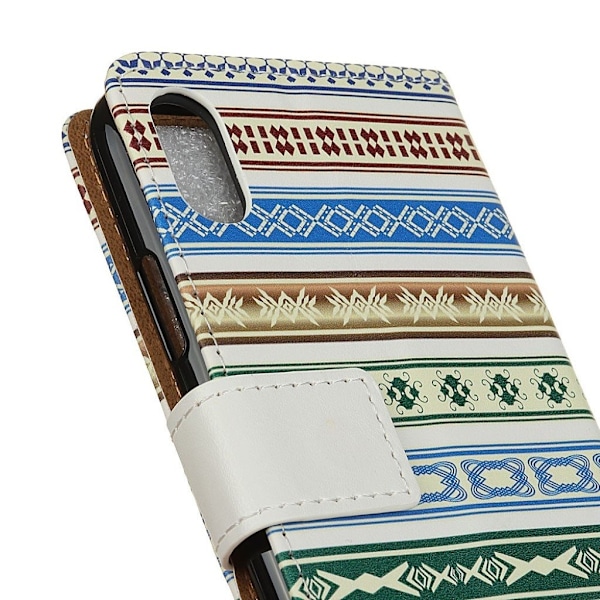 Sony Xperia L3 kuosillinen nahkainen flip Suojakotelo - Etninen Tyyli Multicolor