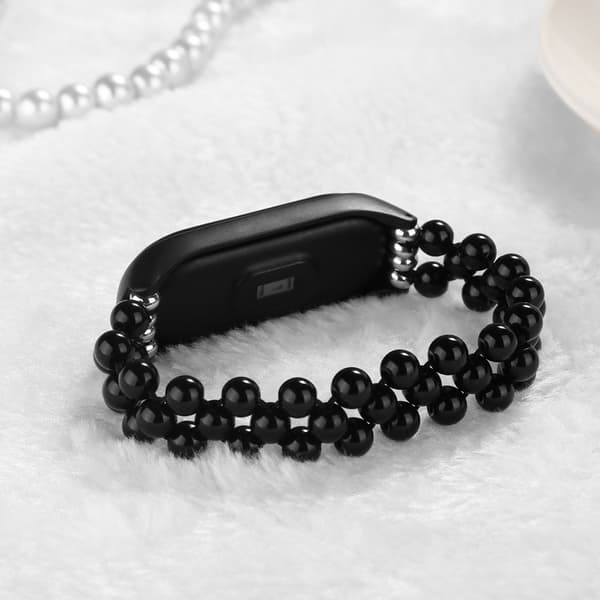 Xiaomi Mi Smart Band 4 / 3 moderigtig urrem med perler - Sort Black