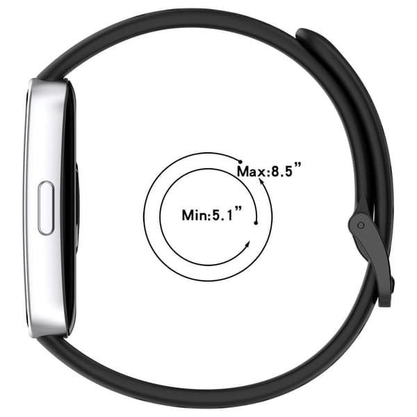 Huawei band 9 / 9 NFC / 8 / 8 NFC Breathable Holes Replacement bandsilicone Watchstrap - Grå Silver grey