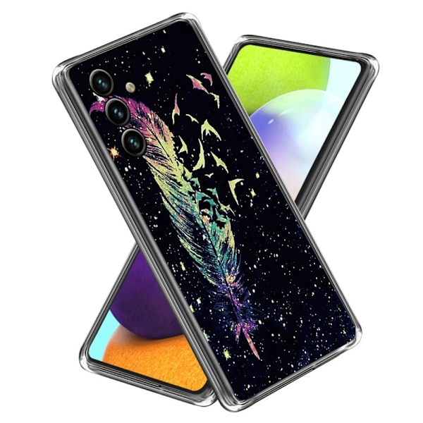 Deco Samsung Galaxy A54 Etui - Fjer Multicolor