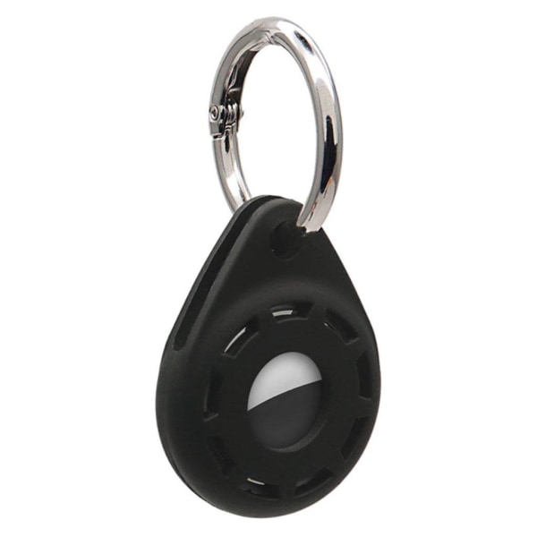 AirTags silicone cover with ring buckle - Black Black