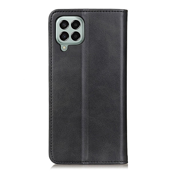 Samsung Galaxy M33 5G flip etui i ægte læder med pung – Sort Black