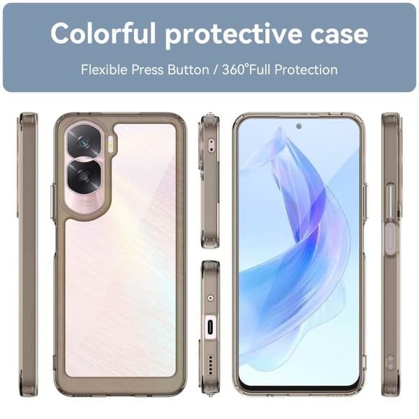 Honor 90 Lite / Honor X50i smart telefonskal i akryl - Transparent Grå Silvergrå