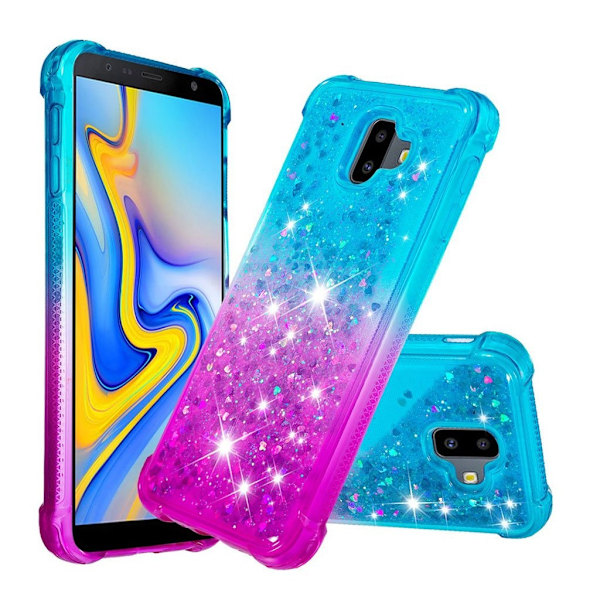 Samsung Galaxy J6 Plus (2018) Gradient Etui - Cyan / Lilla Multicolor