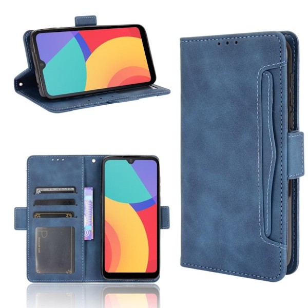 Modern-styled Læder Pung Etui til Alcatel 1l (2021) - Blå Blue