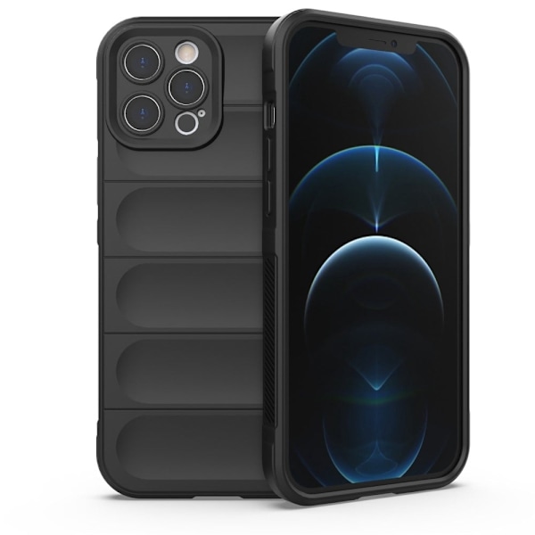 iPhone 12 Pro Max 6,7 tommer fleksibelt telefonbeskyttelsesetui, anti-fald robust bagside cover - Sort Black