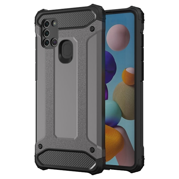 Armour Guard Suojakotelo Samsung Galaxy A21s - Harmaa Silver grey