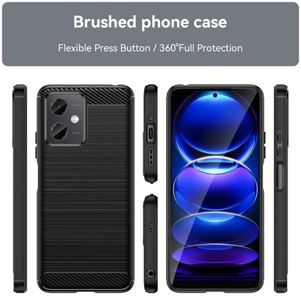 Carbon Flex Xiaomi Redmi Note 12 skal - Svart Svart