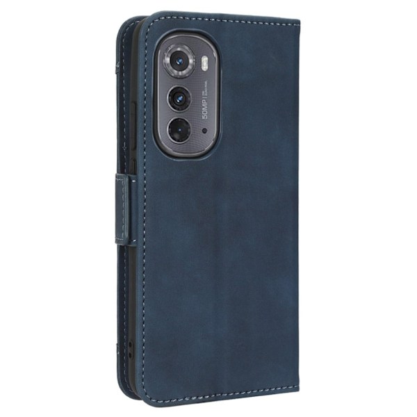 Modernt Motorola Moto Edge 2022 fodral med plånbok - Blå Blå