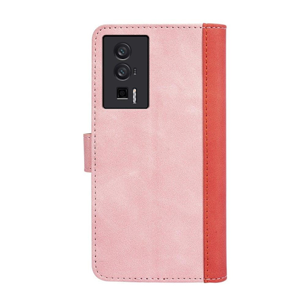 Tvåfärgat Xiaomi Redmi K60 / Xiaomi Redmi K60 Pro fodral i läder - Rosa Rosa