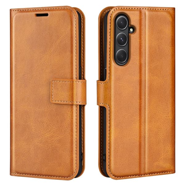 Samsung Galaxy A55 læderetui med pung - Gul Yellow