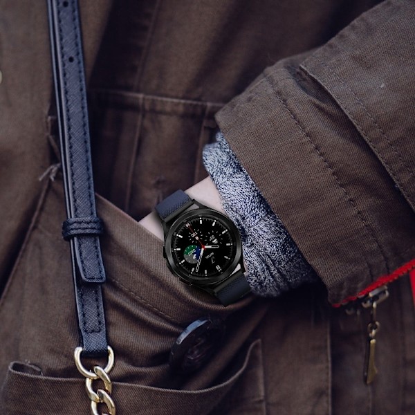 22 mm universellt elastiskt klockarmband i nylon - Midnattsblå Blå