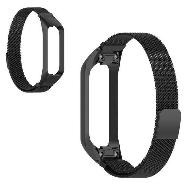 Samsung Galaxy Fit 2 ruostumattomasta teräksestä valmistettu ranneke - Musta Black