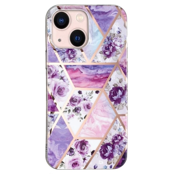 Marmormotiv iPhone 14 Plus skal - Lila Blomma Lila