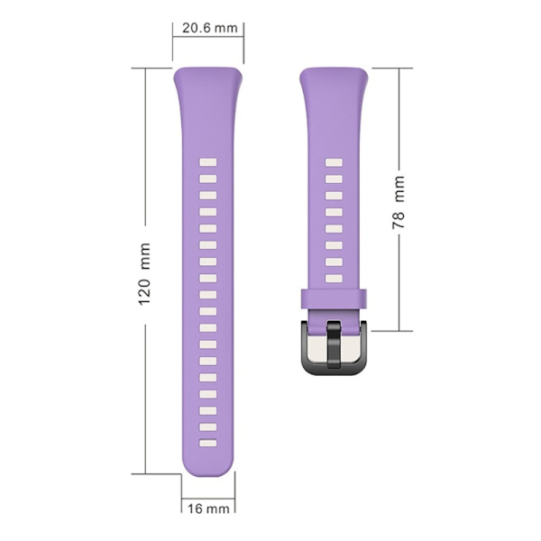 Huawei Band 6 silikonikellon hihna kirkkaalla suojuksella - Lila Violetti Purple