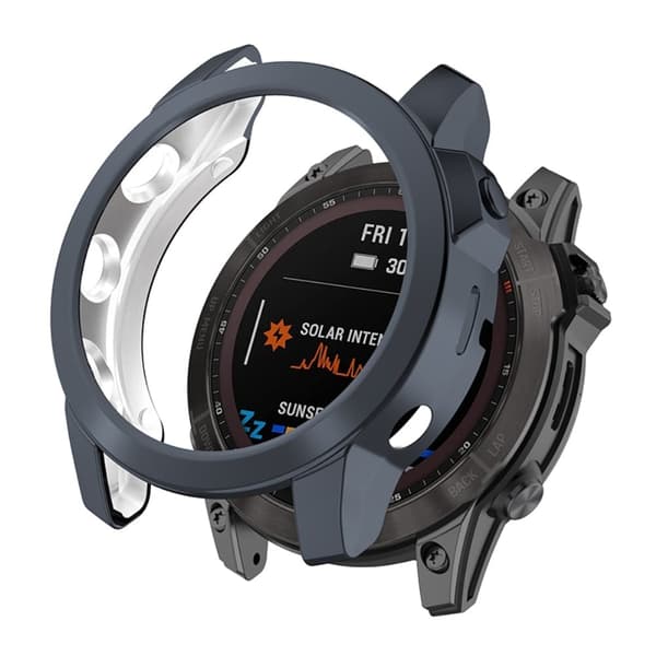 Garmin Fenix 7X elektropläteringsskydd - Mörkgrå Silvergrå