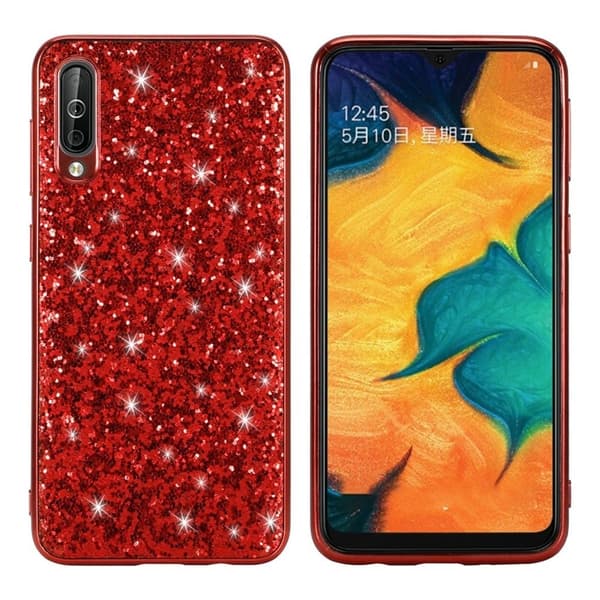 Glitter Samsung Galaxy A50 deksel - Rød Red