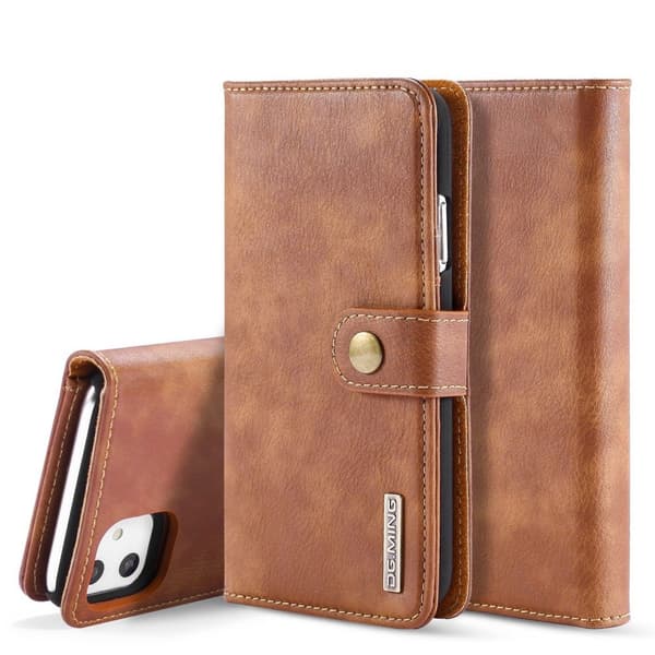 DG.MING iPhone 11 2-in-1 Wallet kotelot - Ruskea Brown