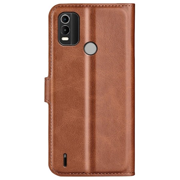 Lompakko Nahkakotelo For Nokia C21 Plus - Vaalean Ruskea Brown