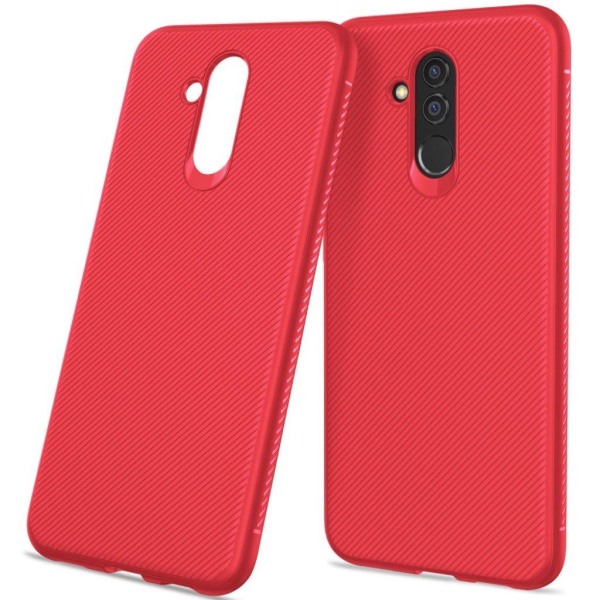 Huawei Mate 20 Lite mobilskal silikon tvill textur - Röd Röd