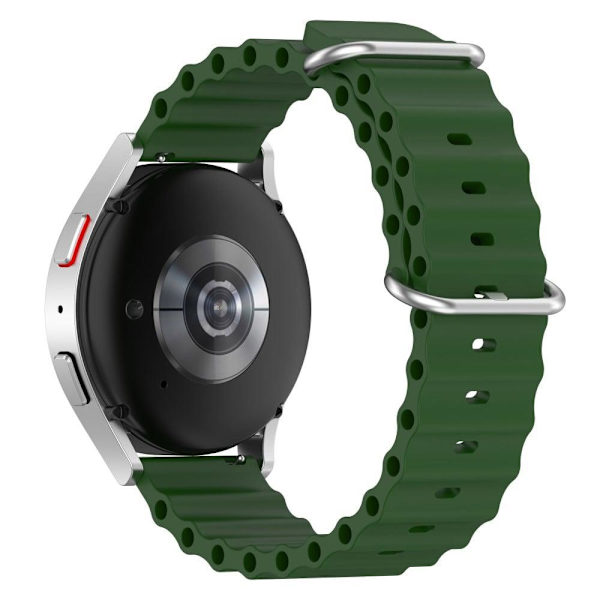 20mm Universal wave design silikone urrem - Militærgrøn Green