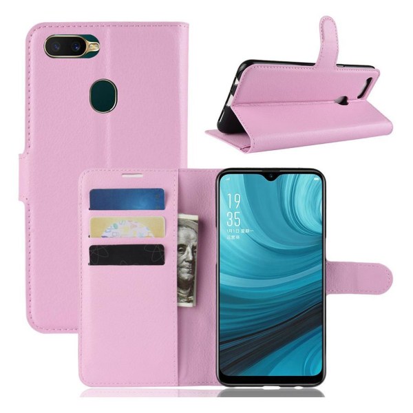 Simple Oppo A7 flip fodral - Rosa Rosa