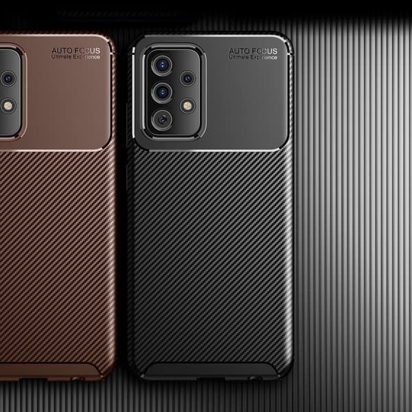 Carbon Shield Samsung Galaxy A52 5G kotelot - Ruskea Brown