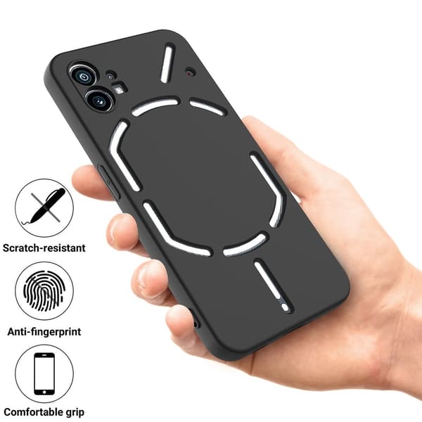 Matt flytende silikondeksel for Nothing Phone (1) - Svart Black
