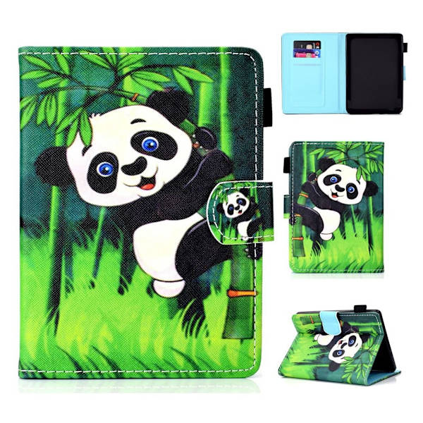 Amazon Kindle (2019) mönstrat läderfodral - Panda Av Bambu multifärg