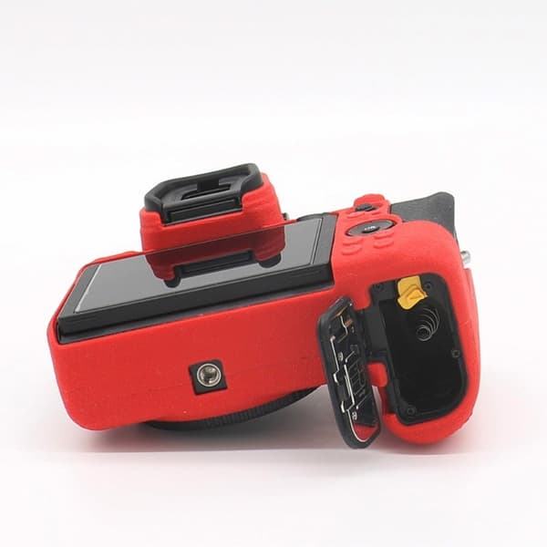 Nikon Z6 / Z7 litchi tekstur silikon deksel - Rød Red