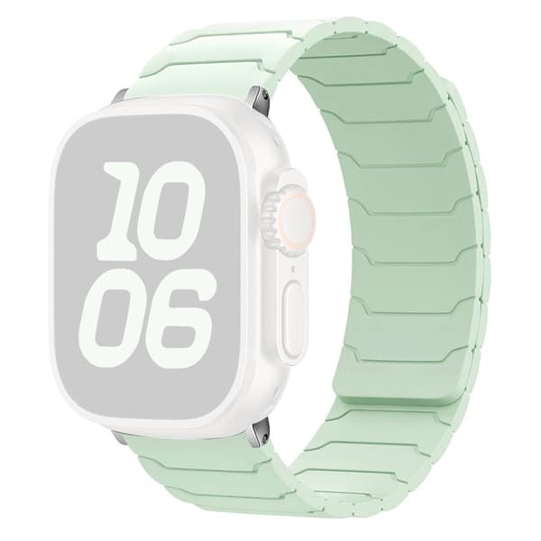 KALEBOL Silikon magnetisk klokkerem Apple Watch Series 10 42mm Armor Warrior Strap - Lys Mint Green