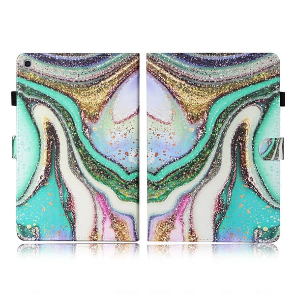Samsung Galaxy Tab A7 10.4 (2020) Cool Mønster Lær Flippetui - Shiny Powder Multicolor