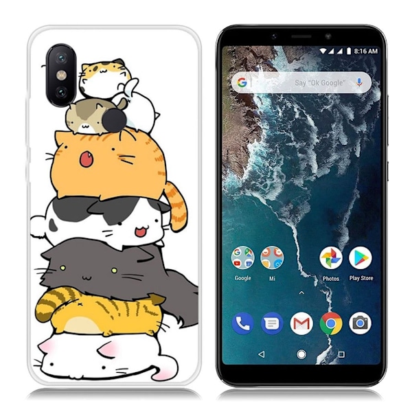 Xiaomi Mi A2 mønstret etui - Søde Katte Multicolor