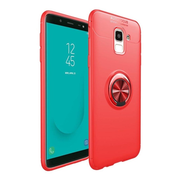 Samsung Galaxy J6 (2018) beskyttelsesetui i kombimaterialer med Red
