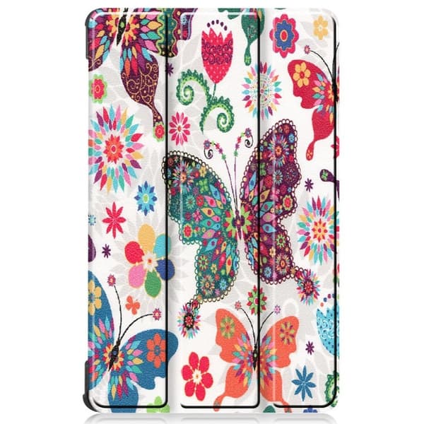 Lenovo Tab M8 Trippelt Mønster Lær Flippetui - Sommerfugl Multicolor