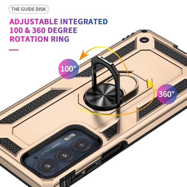 Ringbeskyttelsesetui til Motorola Edge 20 - Guld Gold