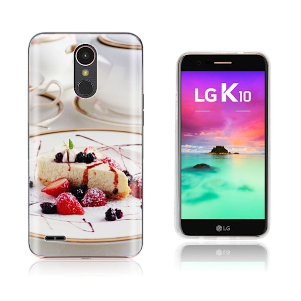 LG K10 2017 softlyfit præget TPU-etui - Frugtkage White