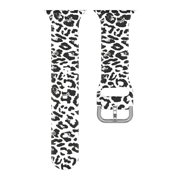 Apple Watch Series 8 (41mm) silicone pattern watch strap - White Leopard Print White