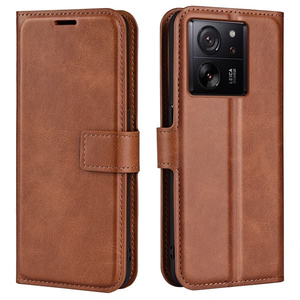 Læretui med Lommebok til Xiaomi 13t - Lysebrun Brown