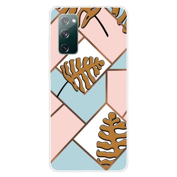 Marble Samsung Galaxy S20 FE 5G / S20 FE Etui - Toon Leaves in Pink and Blue Multicolor