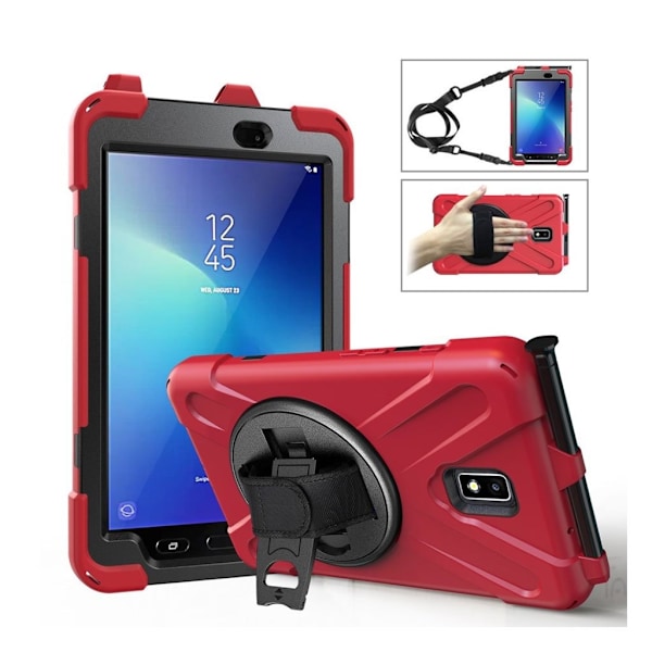 Samsung Galaxy Tab Active 2 X-Shape combo deksel  - Rød Red