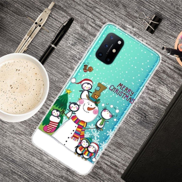 Christmas OnePlus 8T etui - Snowman and pingvin White