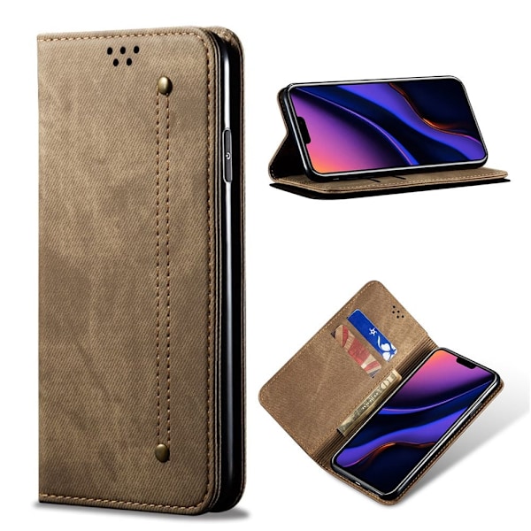 Jeans iPhone 11 Pro flip etui - Khaki Beige