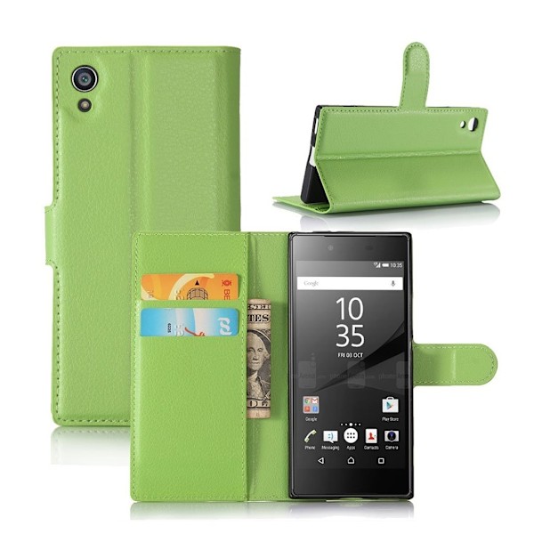 Sony Xperia XA1 stilfuldt læder-etui - Grøn Green