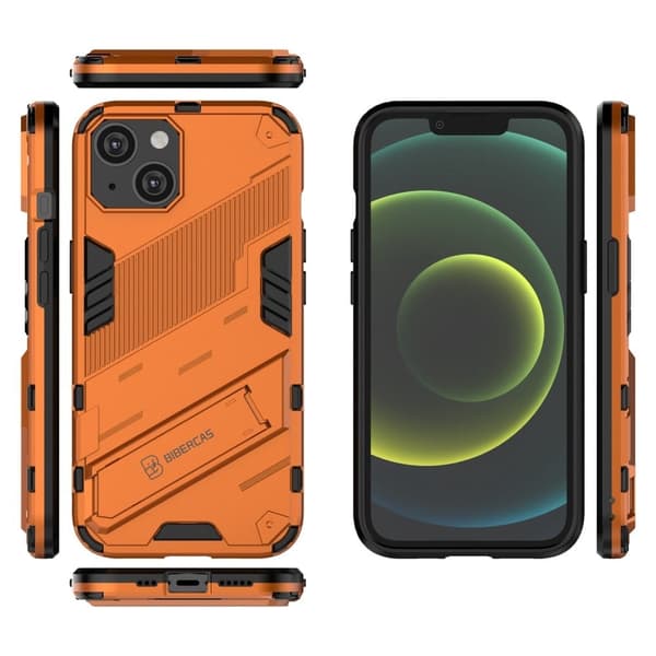 Stødsikkert hybridcover med et moderne touch til iPhone 14 - Orange Orange