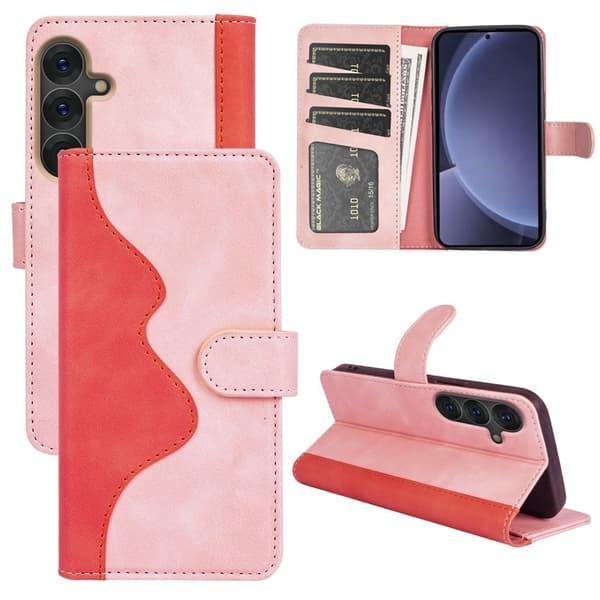 Tofarget lærdeksel for Samsung Galaxy S25 Plus - Rosa Pink